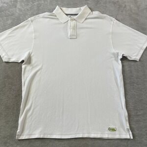 Tasc Performance Polo Shirt Mens Small White Organic Bamboo Short Sleeve Light